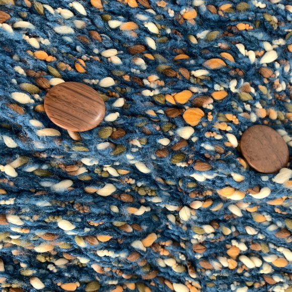 Liz Claiborne Womens Jacket Size Medium Nubby Blue Brown 3/4 Sleeves - Picture 4 of 5